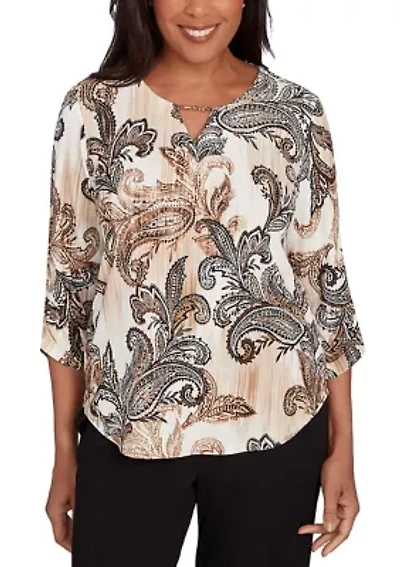 Women's Business As Usual Paisley Texture Top