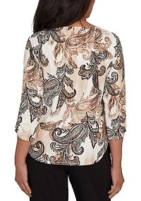 Women's Business As Usual Paisley Texture Top
