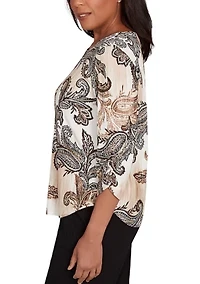 Women's Business As Usual Paisley Texture Top