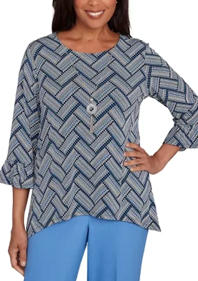 Women's  Business As Usual Chevron Texture Top