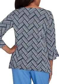 Women's  Business As Usual Chevron Texture Top