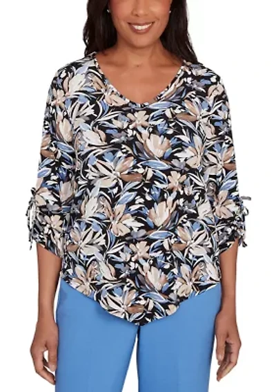 Women's  Business As Usual Brushstroke Floral Top