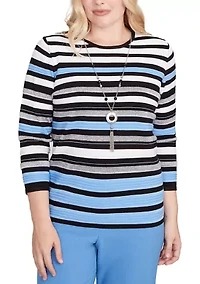 Women's Business As Usual Texture Stripe Top