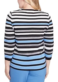 Women's Business As Usual Texture Stripe Top