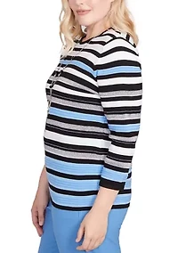 Women's Business As Usual Texture Stripe Top