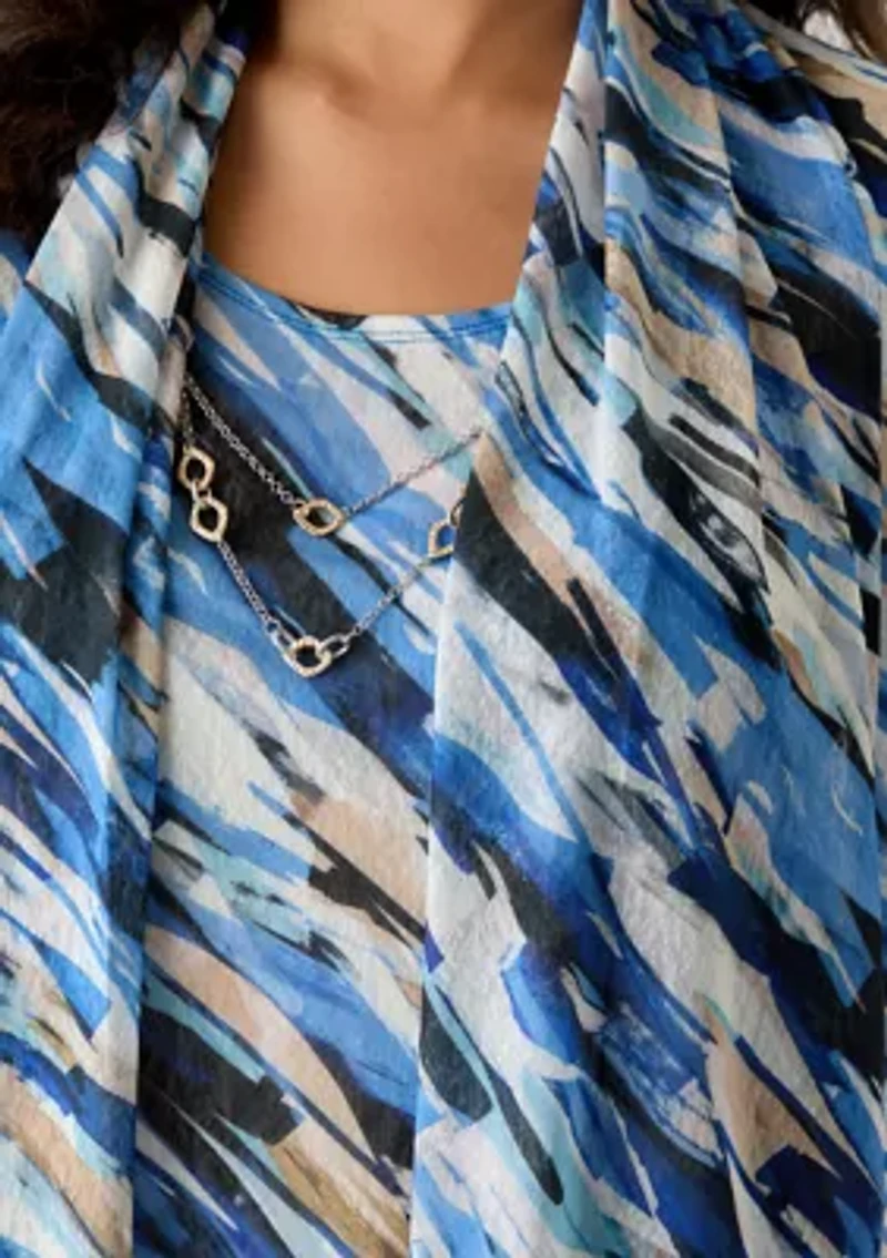 Plus Mesh Twofer Blouse