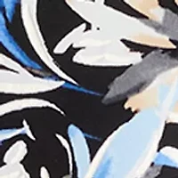 Plus 3/4 Sleeve Brushstroke Floral Blouse