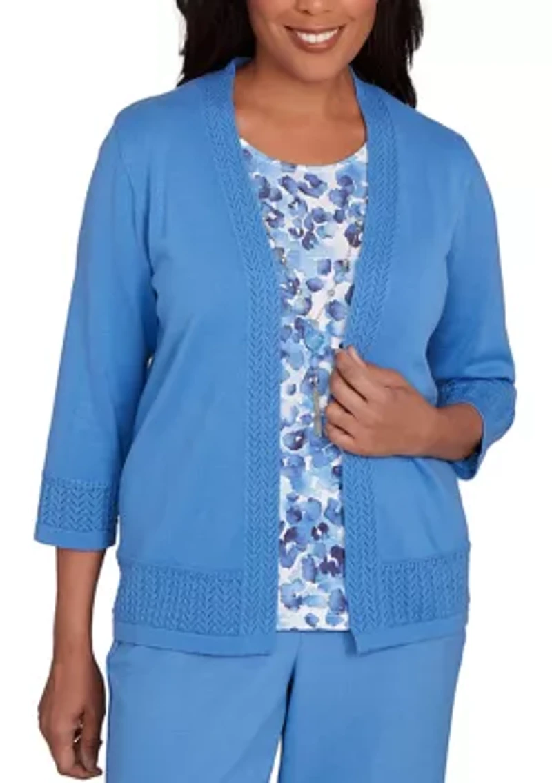Petite Business As Usual Animal Inner Two One Sweater
