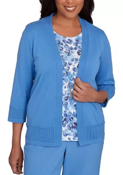 Petite Business As Usual Animal Inner Two One Sweater
