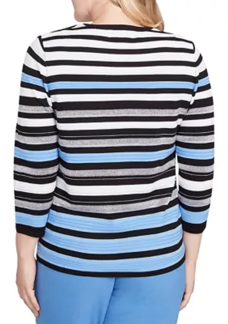 Petite Business As Usual Texture Stripe Sweater