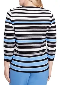 Petite Business As Usual Texture Stripe Sweater