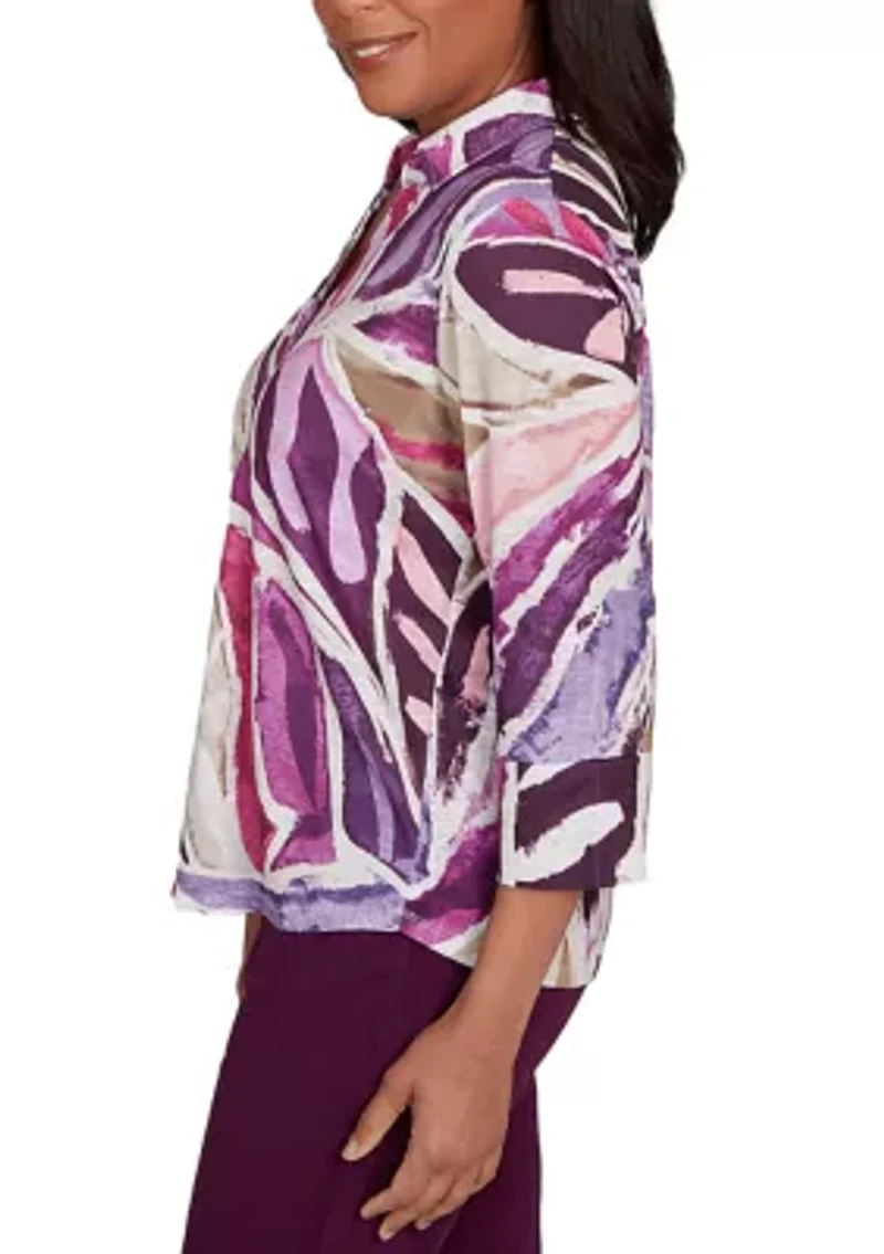Women's Missy Urban Legend Abstract Patchwork Shirt
