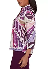 Women's Missy Urban Legend Abstract Patchwork Shirt