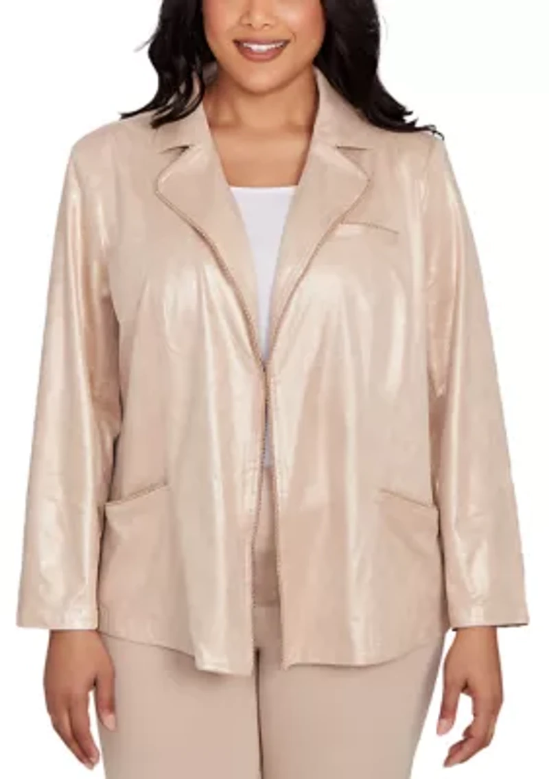Plus Urban Legend Shimmer Faux Suede Jacket