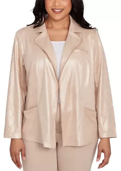 Plus Urban Legend Shimmer Faux Suede Jacket