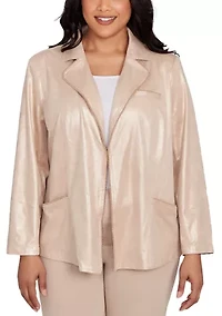 Plus Urban Legend Shimmer Faux Suede Jacket