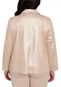 Plus Urban Legend Shimmer Faux Suede Jacket
