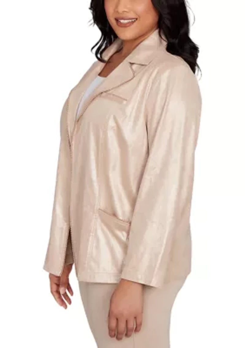 Plus Urban Legend Shimmer Faux Suede Jacket