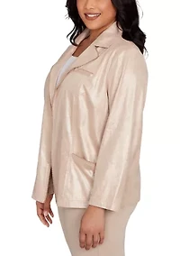 Plus Urban Legend Shimmer Faux Suede Jacket