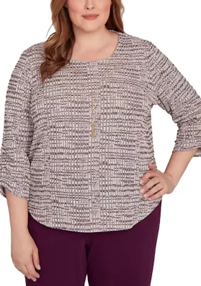 Plus Urban Legend Shimmer Space Dye Texture Top