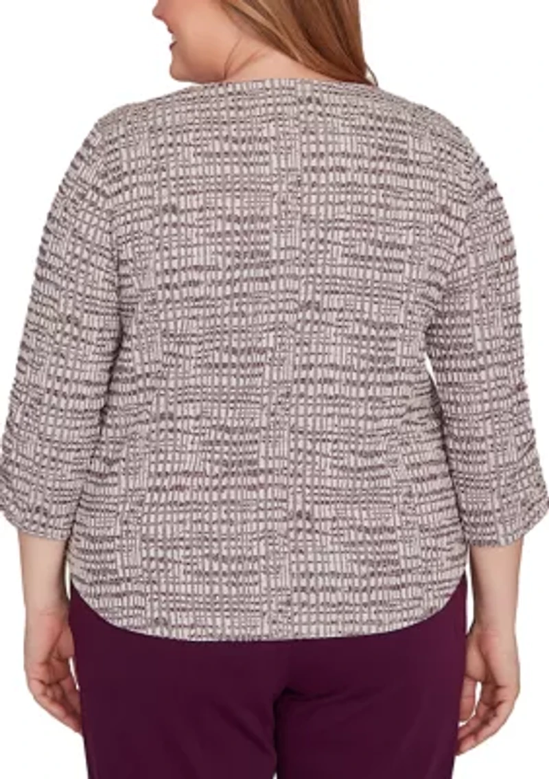 Plus Urban Legend Shimmer Space Dye Texture Top