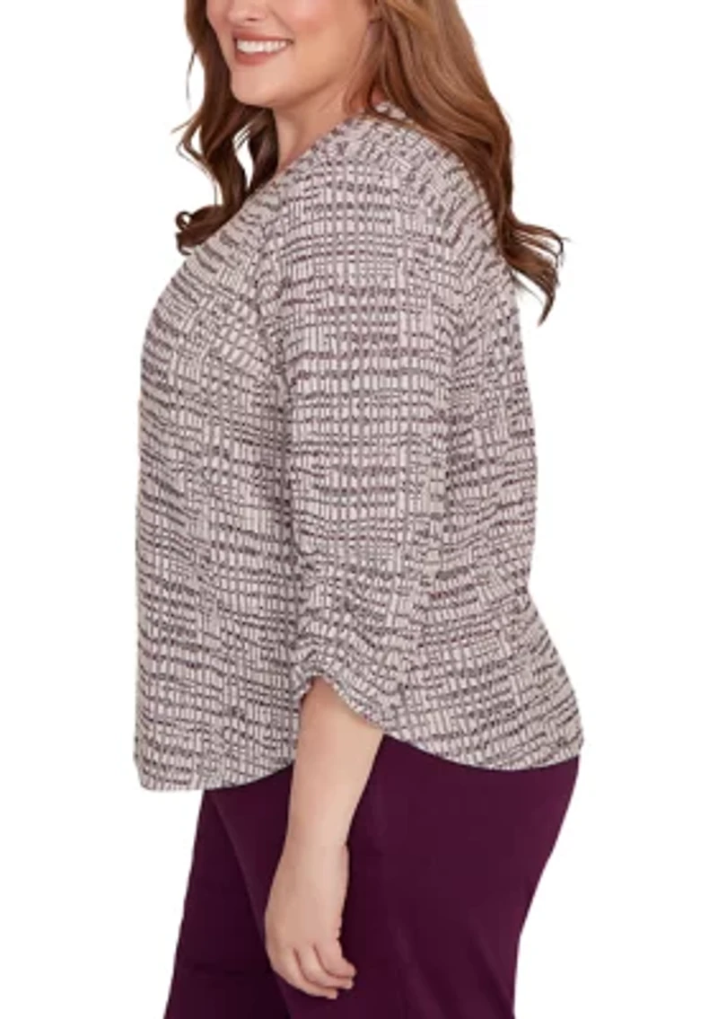 Plus Urban Legend Shimmer Space Dye Texture Top