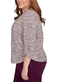 Plus Urban Legend Shimmer Space Dye Texture Top