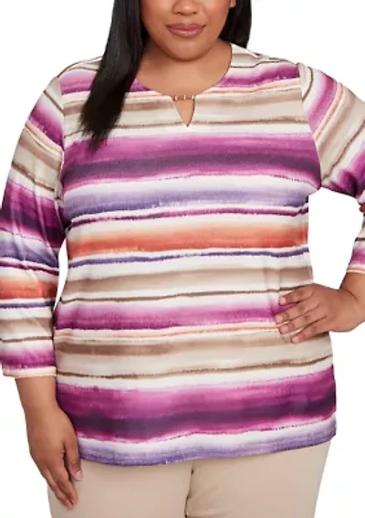 Plus Urban Legend Watercolor Biadere Top