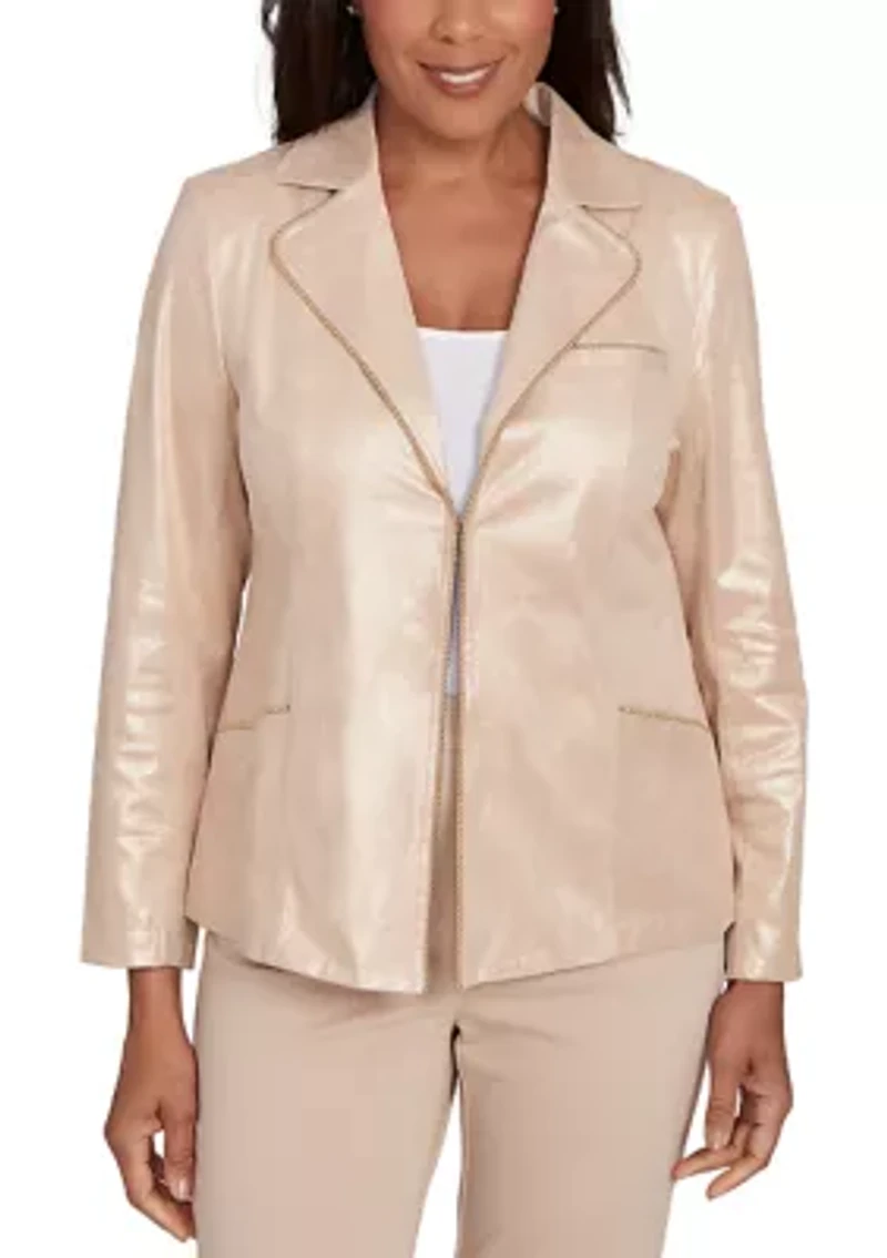 Petite Urban Legend Shimmer Faux Suede Jacket