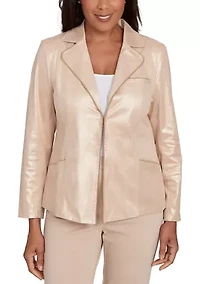 Petite Urban Legend Shimmer Faux Suede Jacket