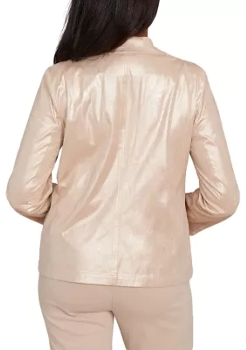 Petite Urban Legend Shimmer Faux Suede Jacket