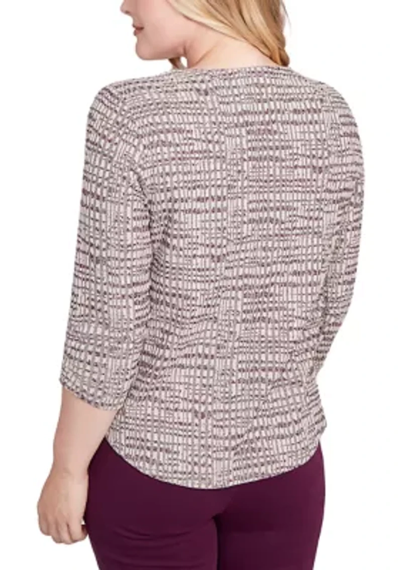 Petite Urban Legend Shimmer Space Dye Texture Top