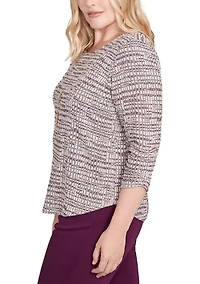 Petite Urban Legend Shimmer Space Dye Texture Top