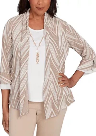 Petite Urban Legend Exploded Chevron Two One Top