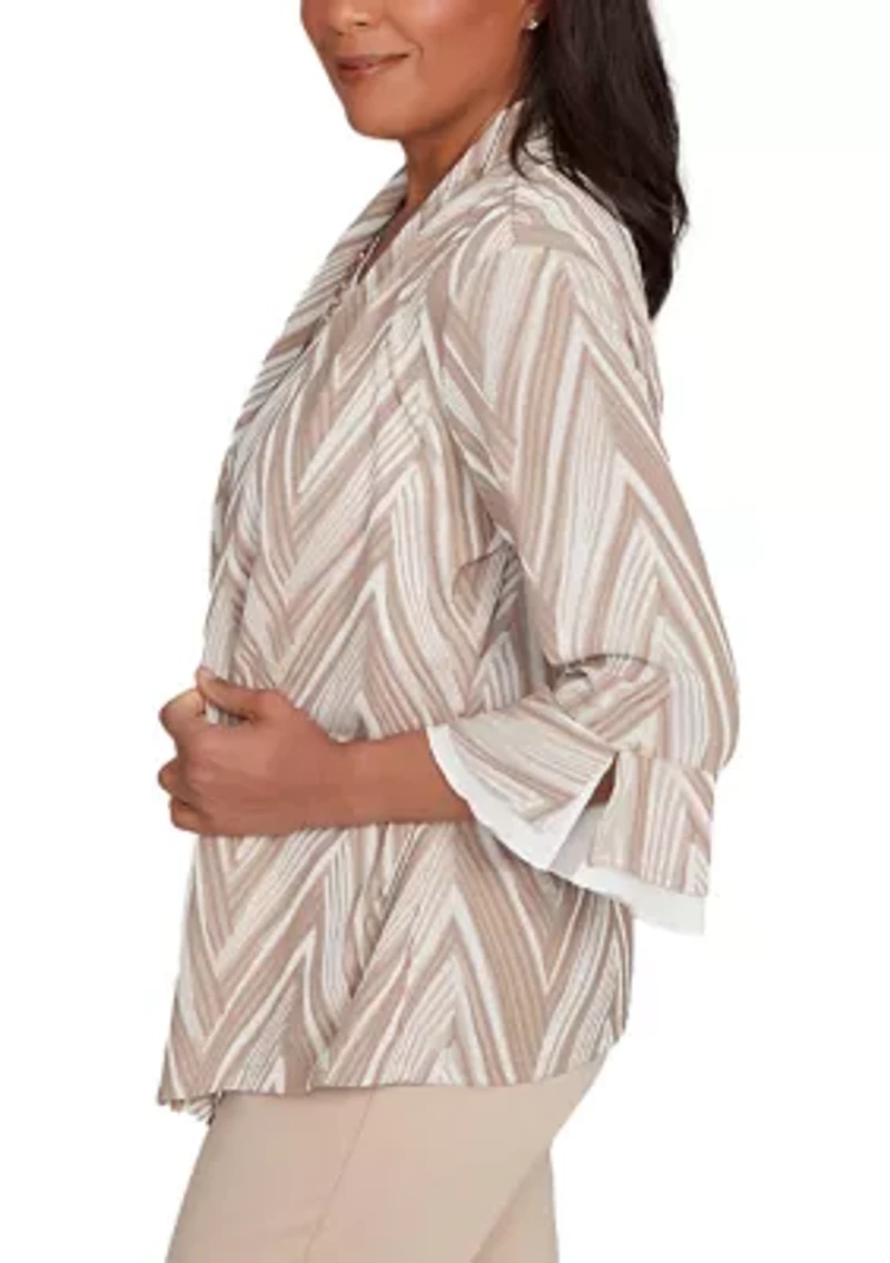 Petite Urban Legend Exploded Chevron Two One Top