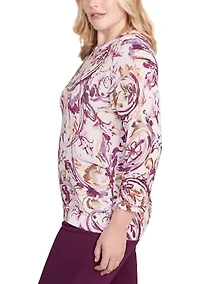Petite Urban Legend Paisley Shimmer Sweater