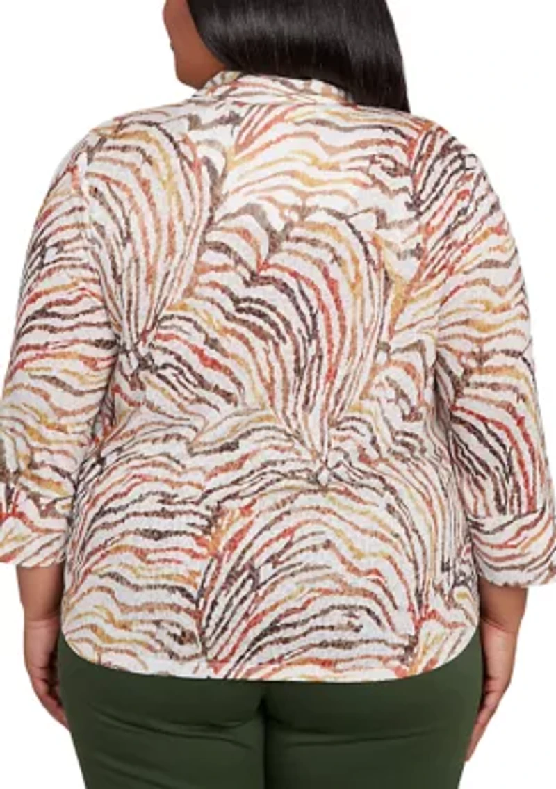 Plus Mount Laurel Skin Burnout Blouse