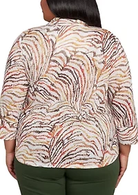 Plus Mount Laurel Skin Burnout Blouse