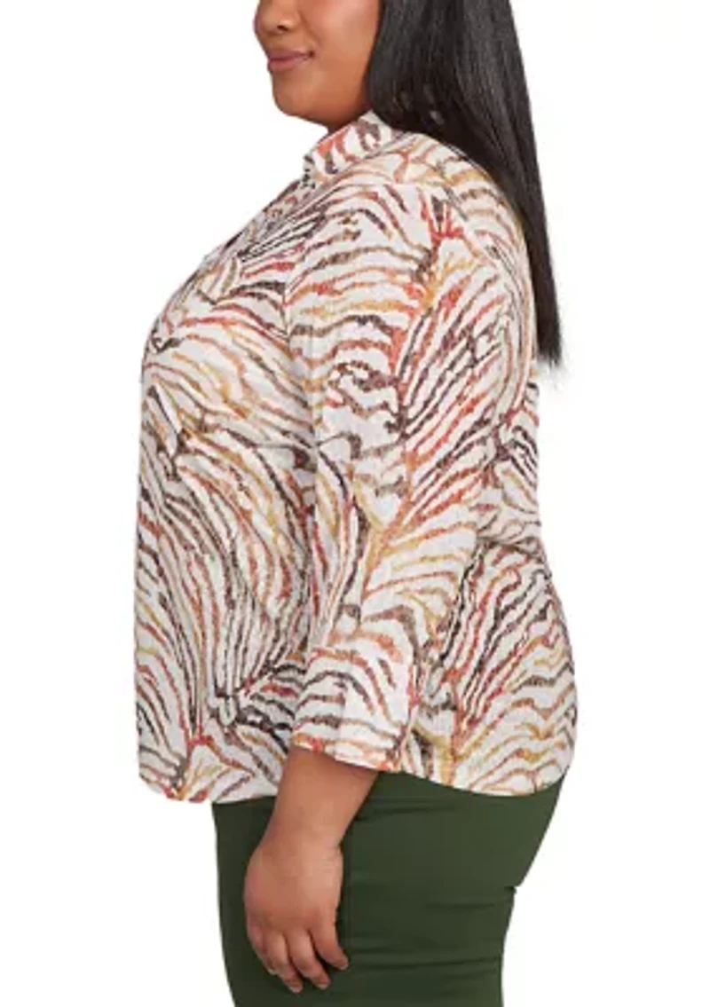 Plus Mount Laurel Skin Burnout Blouse