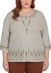 Plus Mount Laurel Medallion Border Texture Top