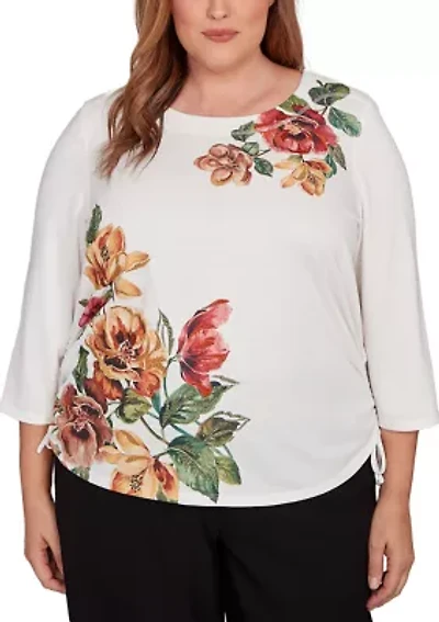 Plus Mount Laurel Placed Floral Top
