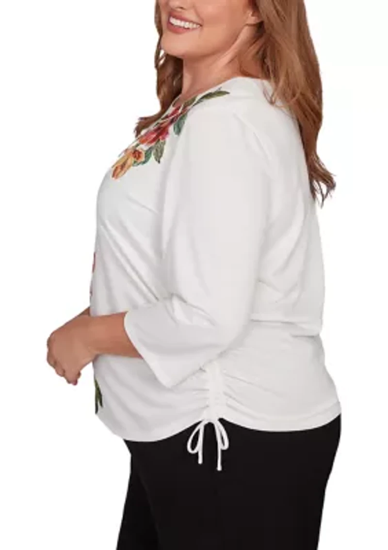 Plus Mount Laurel Placed Floral Top