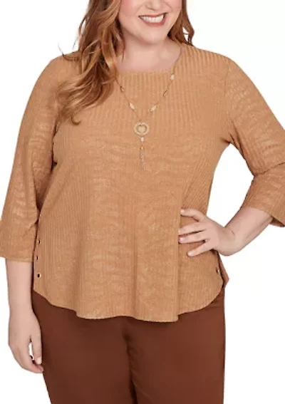 Plus Mount Laurel Shimmer Animal Jacquard Top