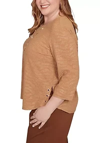Plus Mount Laurel Shimmer Animal Jacquard Top
