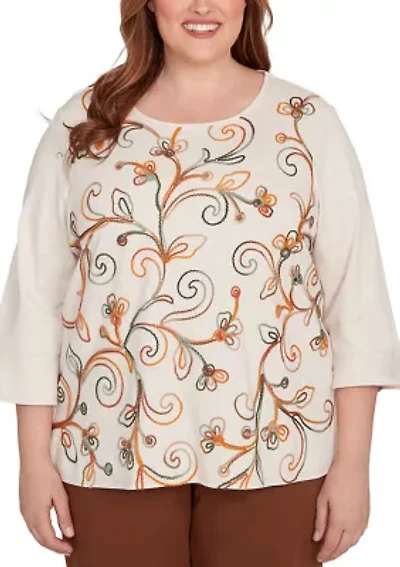 Plus Mount Laurel Scroll Soutache Top
