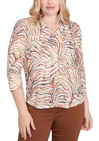 Petite Mount Laurel Skin Burnout Blouse