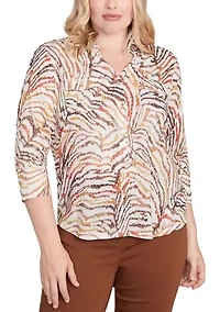 Petite Mount Laurel Skin Burnout Blouse