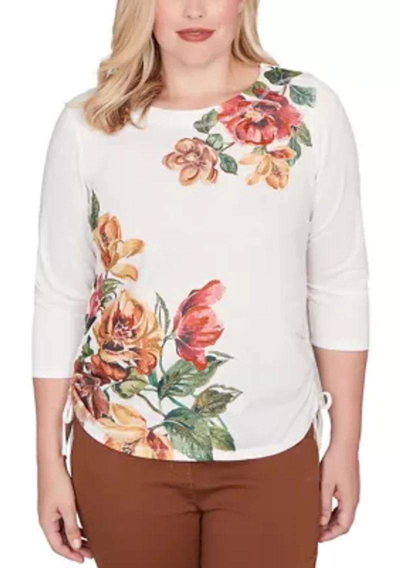 Petite Mount Laurel Placed Floral Top