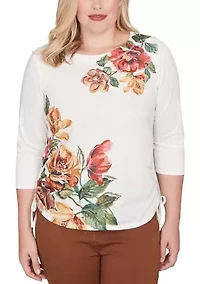 Petite Mount Laurel Placed Floral Top