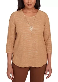 Petite Mount Laurel Shimmer Animal Jacquard Top